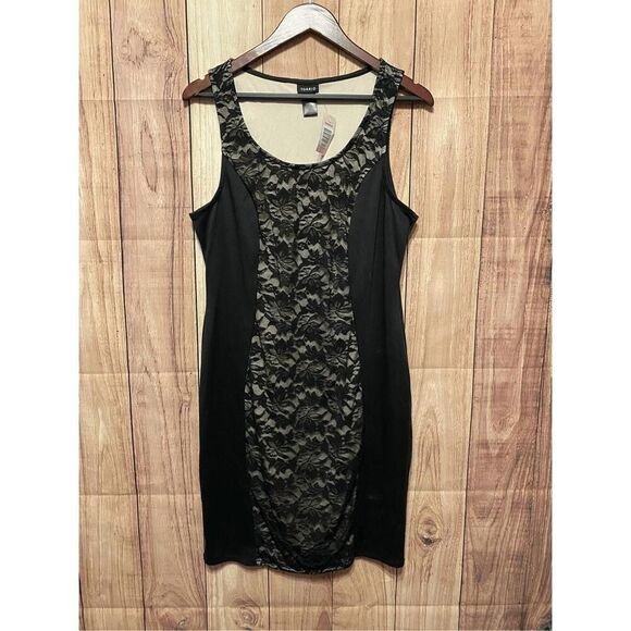 Torrid size 1 Plus NWT Black Lace front panel body on Sleeveless Dress - Picture 2 of 9